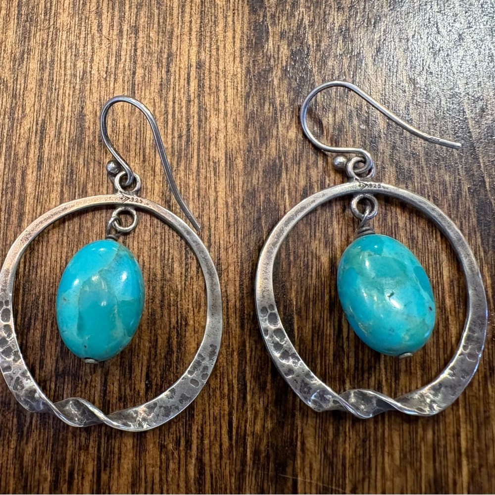 Silpada Sterling Silver and Turquoise Earrings - Picture 3 of 9